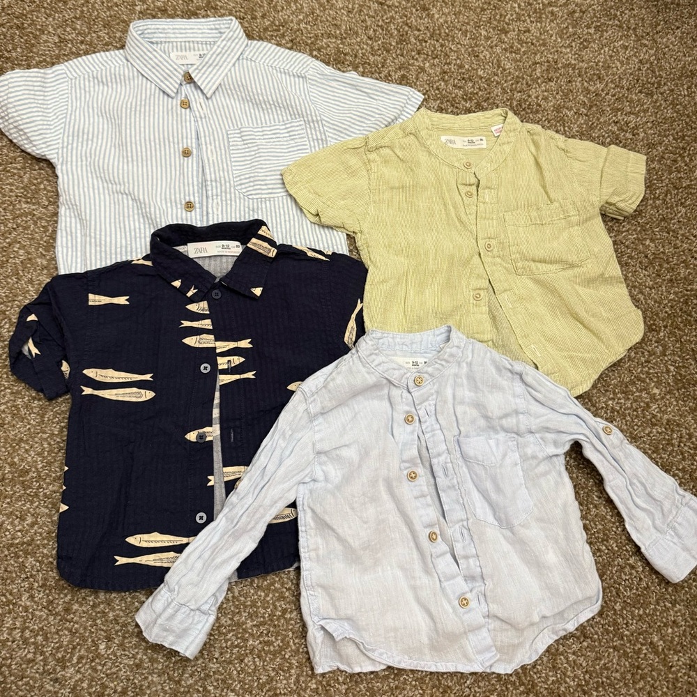 Zara Striped and Patterned Shirts Bundle for Baby Boy